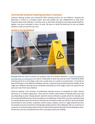 Commercial Janitorial cleaning services in Sarasota