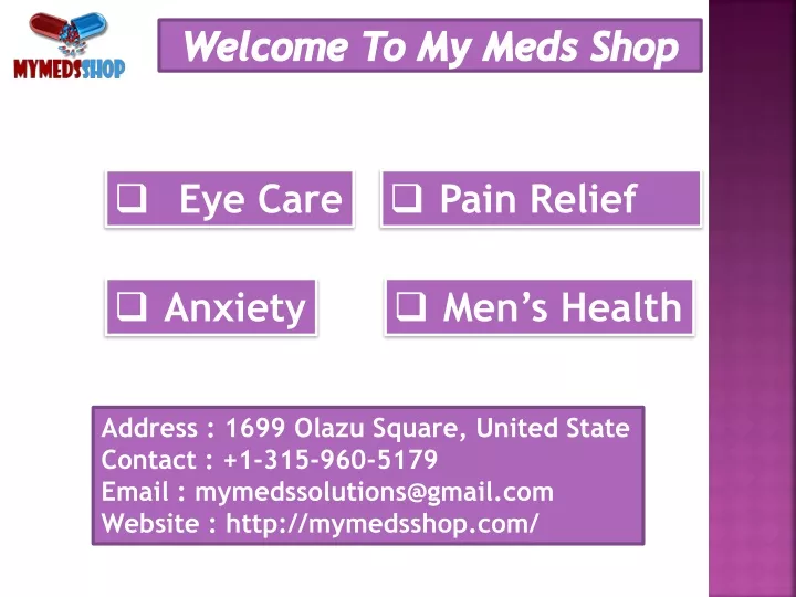 welcome to my meds shop