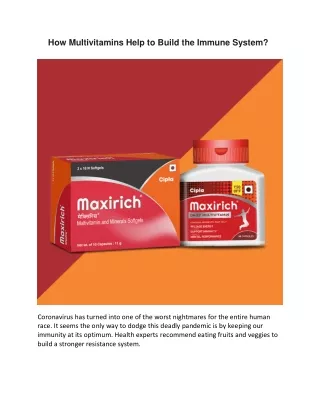 how multivitamins help to build the immune system