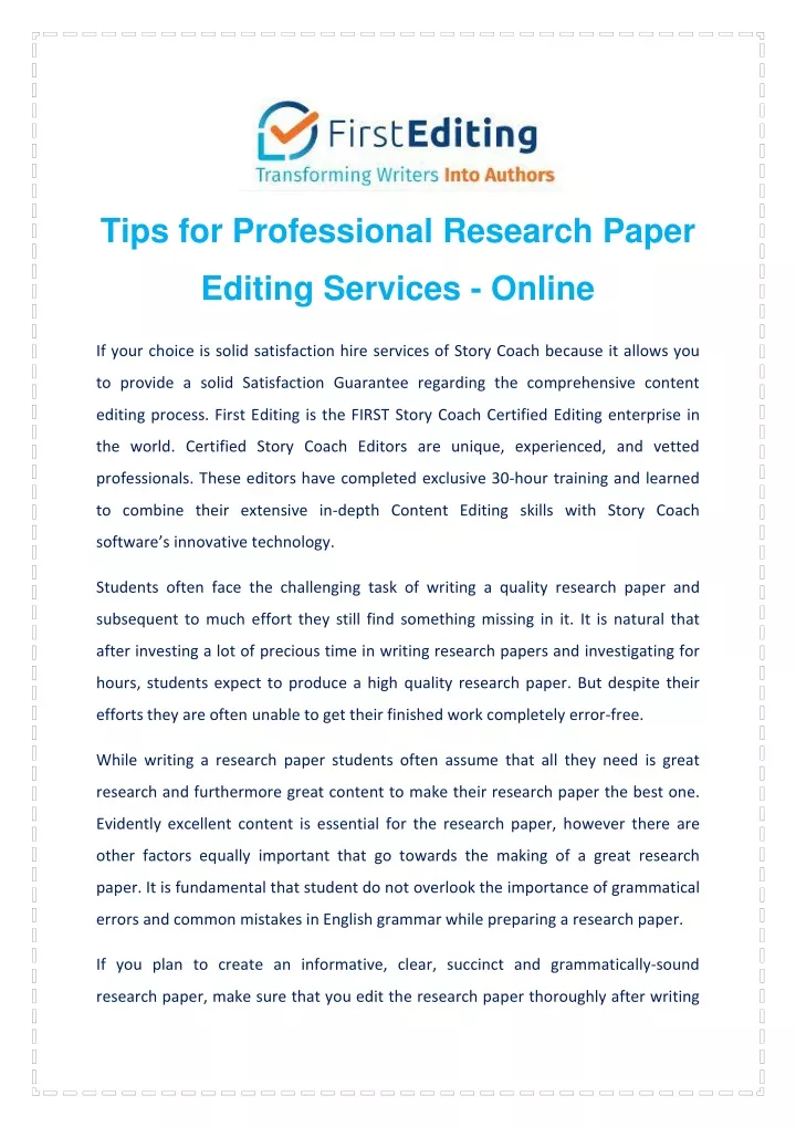 tips for professional research paper