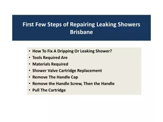 first few steps of repairing leaking showers brisbane