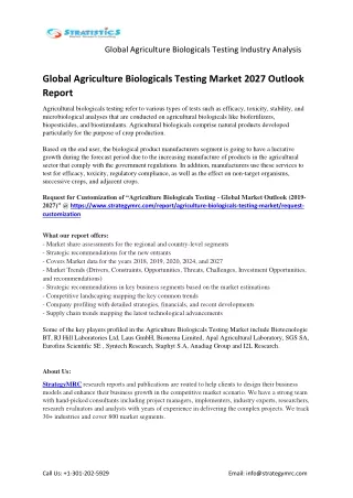 global agriculture biologicals testing industry