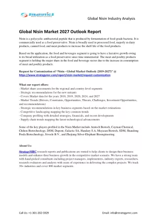 global nisin industry analysis
