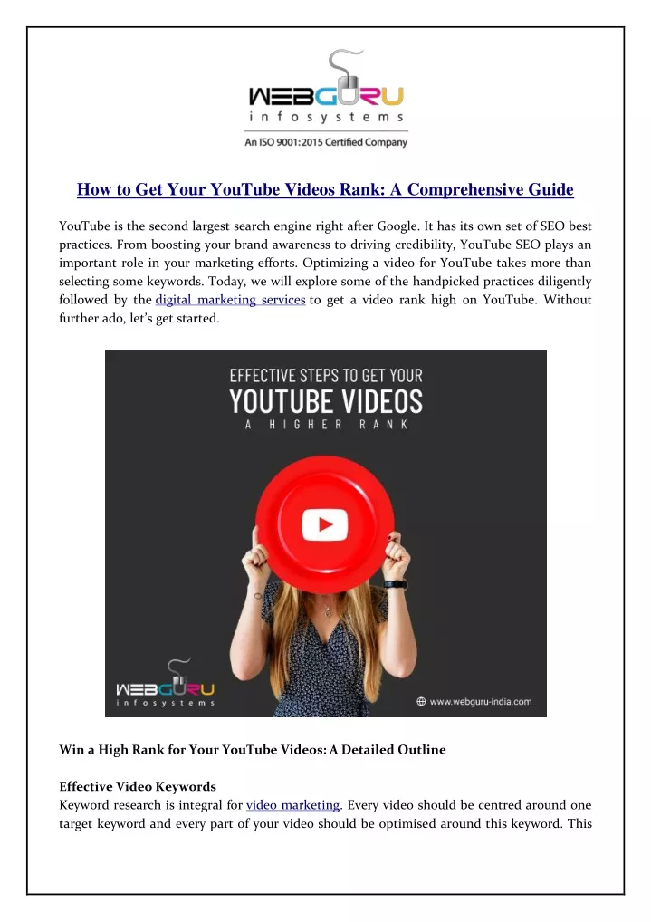 how to get your youtube videos rank