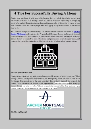 4 Tips For Successfully Buying A Home