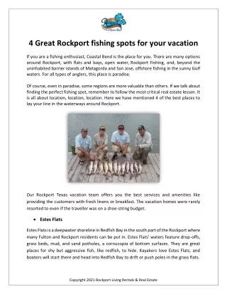 4 Great Rockport fishing spots for your vacation
