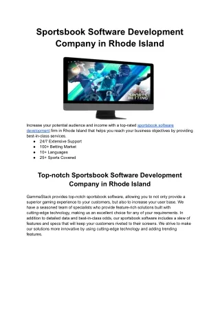 sportsbook software development company in rhode