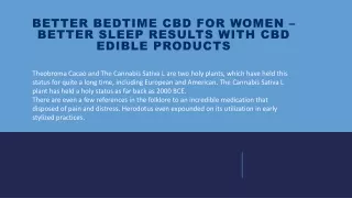 Better Bedtime Cbd For Women – Better Sleep Results With Cbd Edible