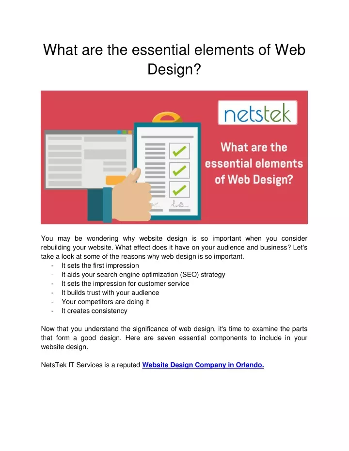 what are the essential elements of web design