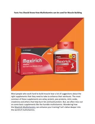 facts you should know how multivitamins