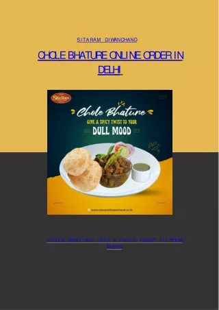 Chole Bhature online order in Delhi (sitaram diwanchand)