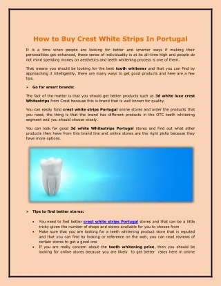 How To Buy Crest White Strips In Portugal