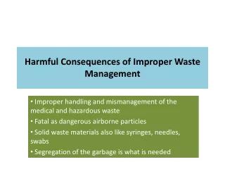 harmful consequences of improper waste management