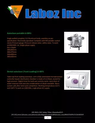 Vertical Autoclave Supplier from Ghaziabad