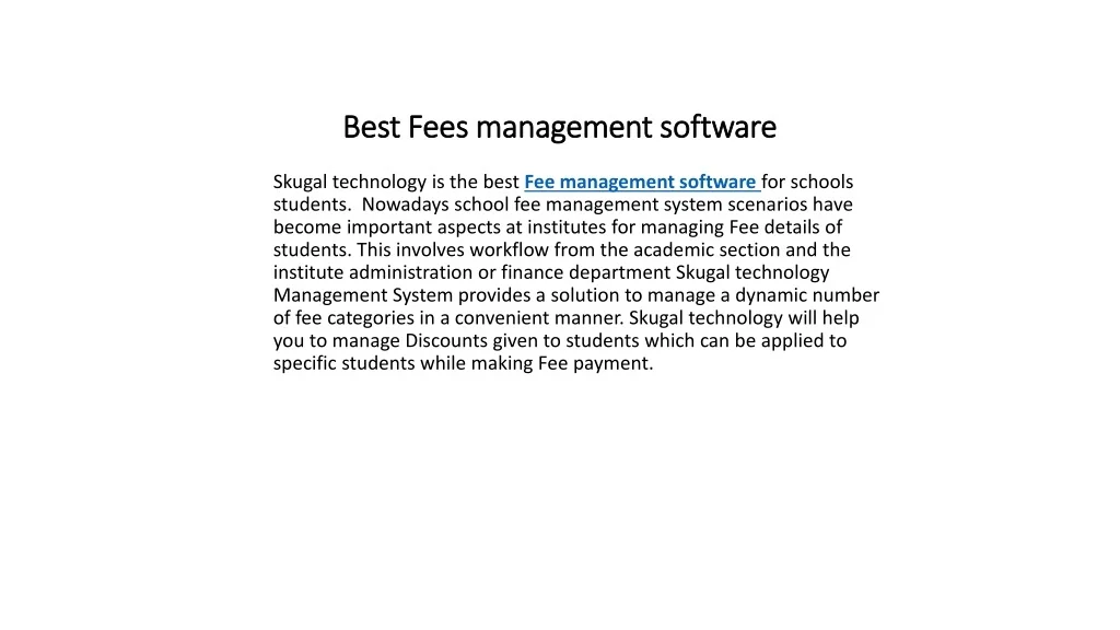 PPT - Best Fees management software PowerPoint Presentation, free ...