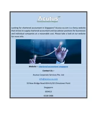 looking for chartered accountant in singapore
