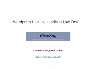 WordPress Hosting in India at Low Cost