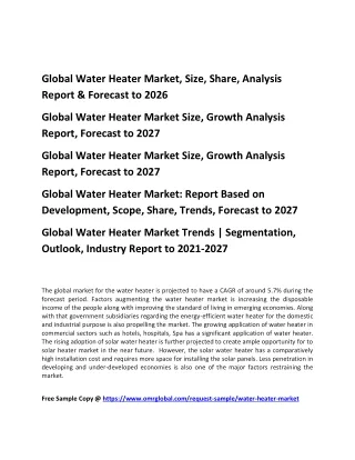 global water heater market size share analysis