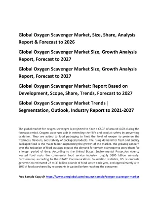 global oxygen scavenger market size share