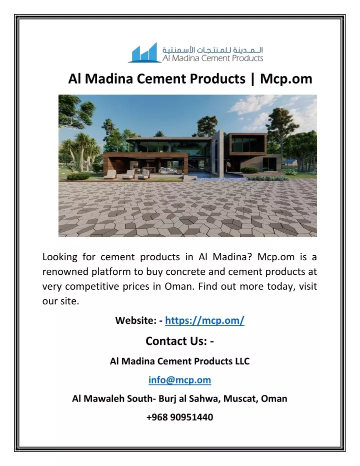 al madina cement products mcp om