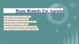 home remedy for anemia