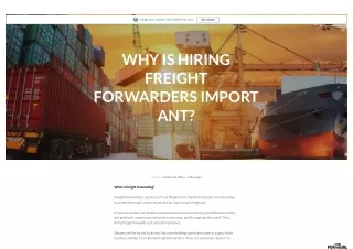 Why is hiring freight forwarders important?