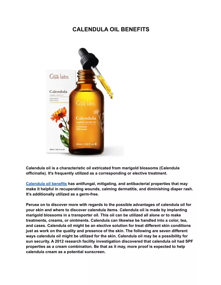 calendula oil benefits