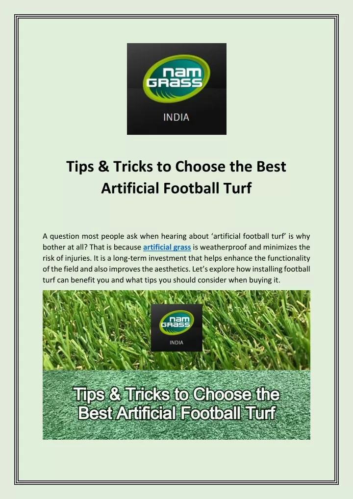 tips tricks to choose the best artificial