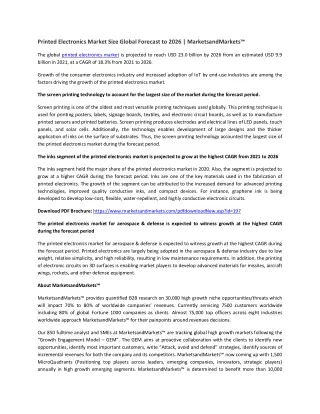 printed electronics market size global forecast