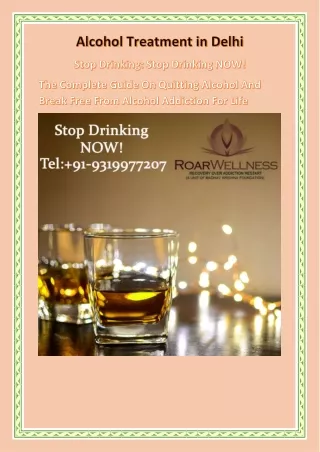 Alcohol Treatment in Delhi Roarwellness