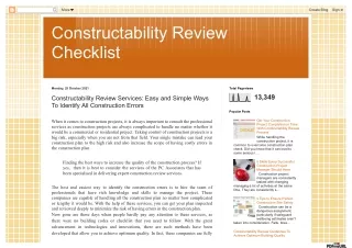 Constructability Review Services: Easy and Simple Ways To Identify All Construct