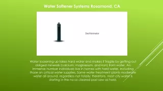 Water Softener Systems Tehachapi, CA