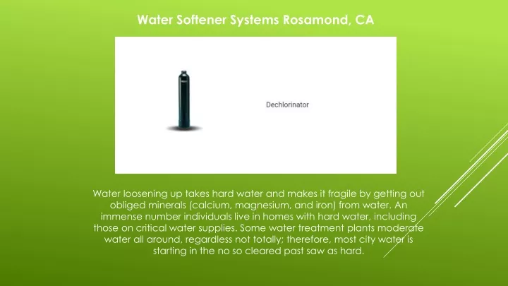 water softener systems rosamond ca
