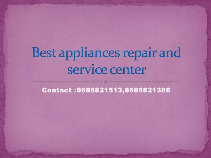 b est appliances repair and service center
