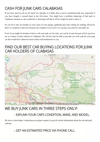 Cash For Junk Cars Calabasas - Cash Cash Cars