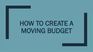 how to create a moving budget
