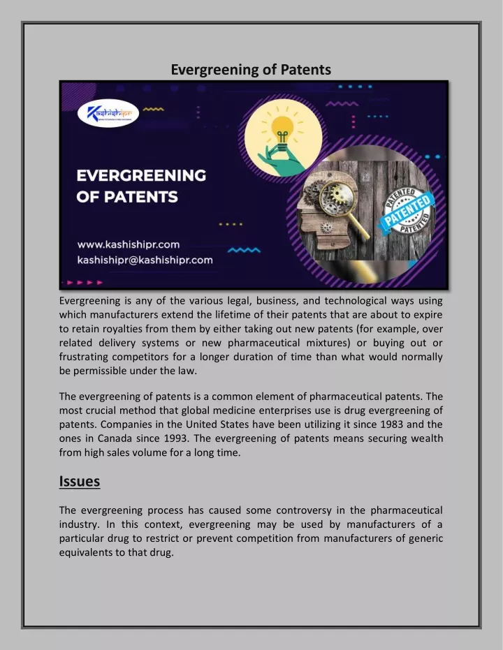 evergreening of patents