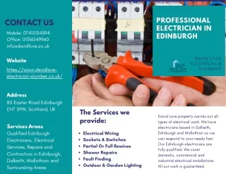 Professional Electrician & Installer David Love Electrical & Plumbing