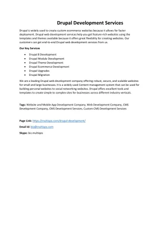 Drupal Development Services MultiQoS