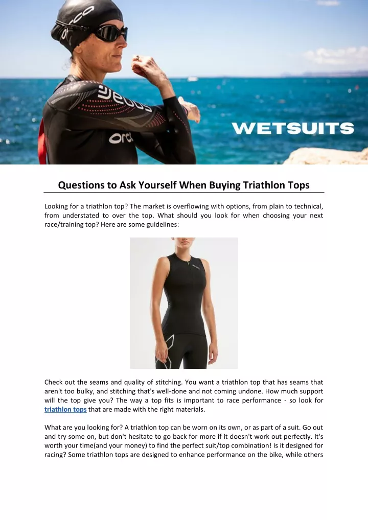 questions to ask yourself when buying triathlon