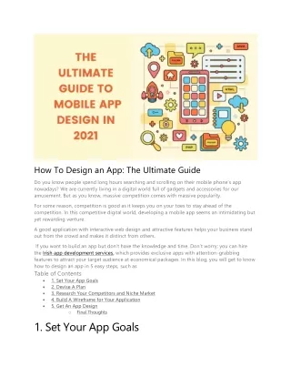 How To Design an App The Ultimate Guide