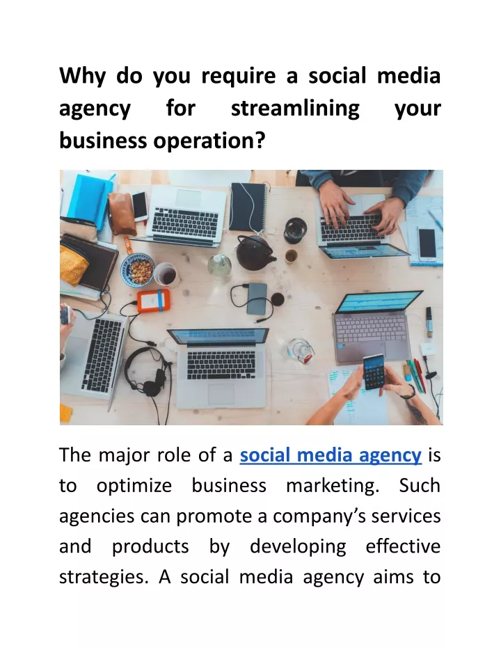 why do you require a social media agency