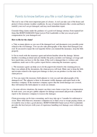 points to know before you file a roof damage claim