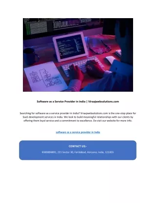 Software as a Service Provider in India | Viraajwebsolutions.com