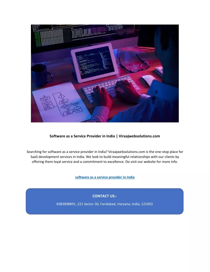 software as a service provider in india