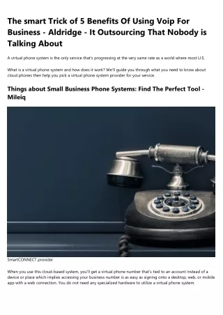 the smart trick of 5 benefits of using voip