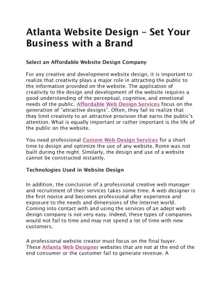 atlanta website design set your business with