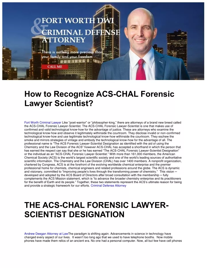 how to recognize acs chal forensic lawyer