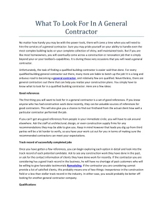 what to look for in a general contractor