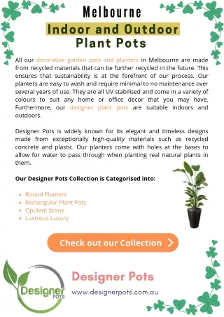 Melbourne - Indoor and Outdoor Plant Pots